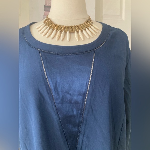 Rag & Bone medium Sleeve Modal Silk Mixed Media Top - Picture 2 of 8